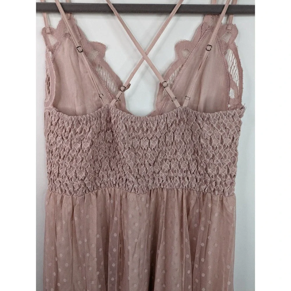 Umgee S Peasant Boho Bohemian Paradise Island Scalloped Lace Maxi Dress - Picture 10 of 12